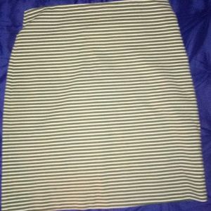 Green and white stripped skirt